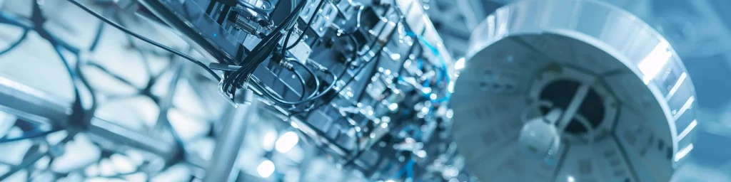 Close-up of telecommunications hardware