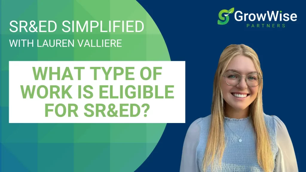 What type of work is eligible for SR&ED