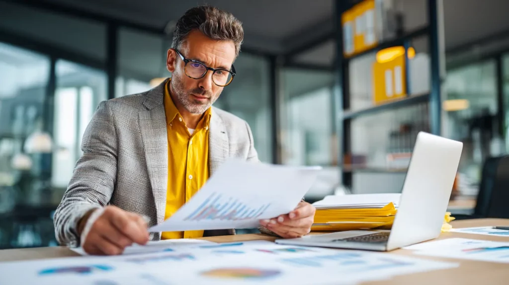 Man working on a CRA SR&ED Review