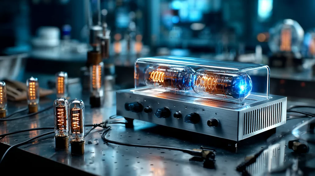 Hardware engineers testing new PCB design in R&D lab