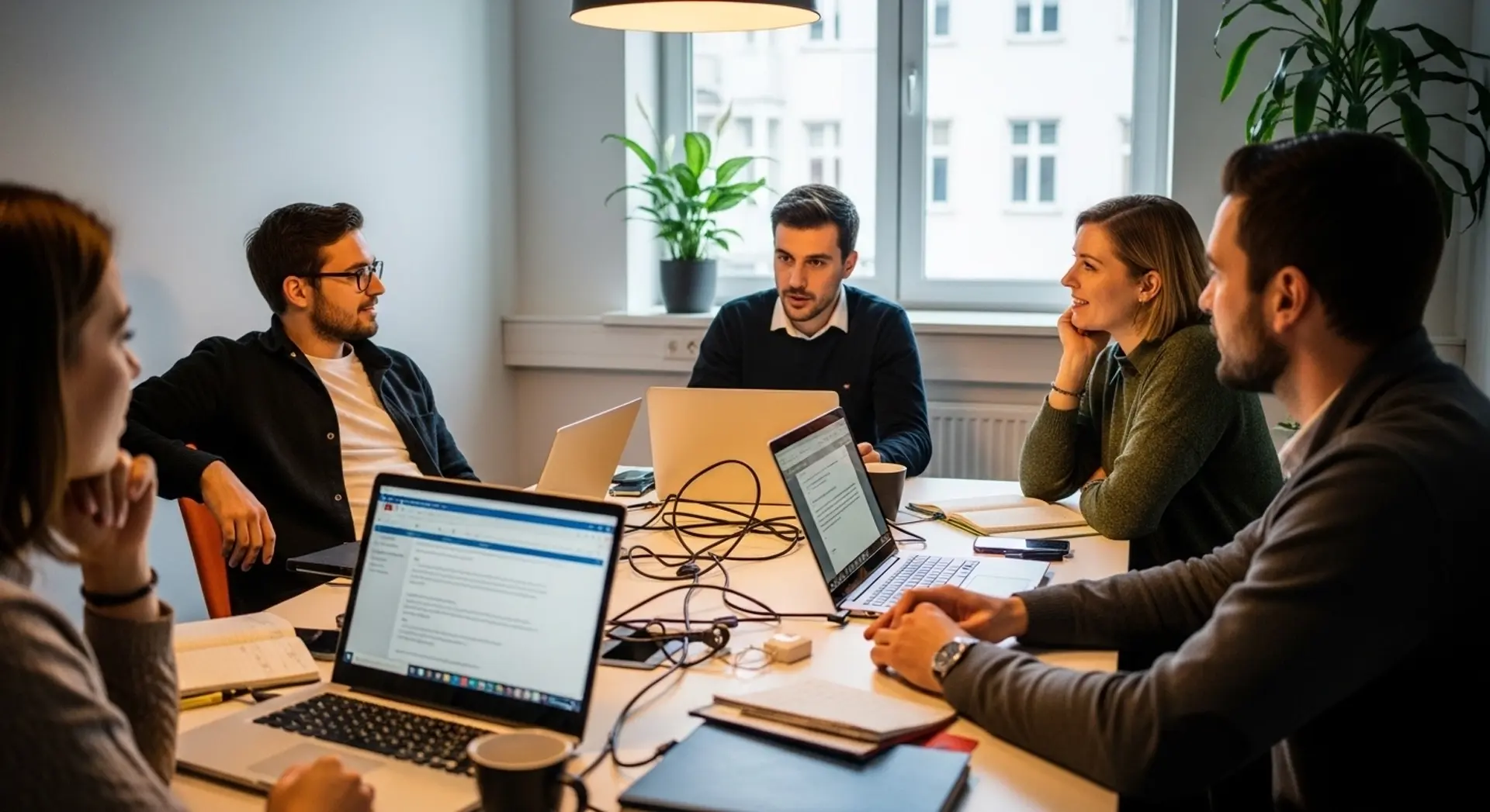 A Canadian technical team meets around a table with laptops to discuss their SR&ED eligibility and FTCAS claim process in 2026